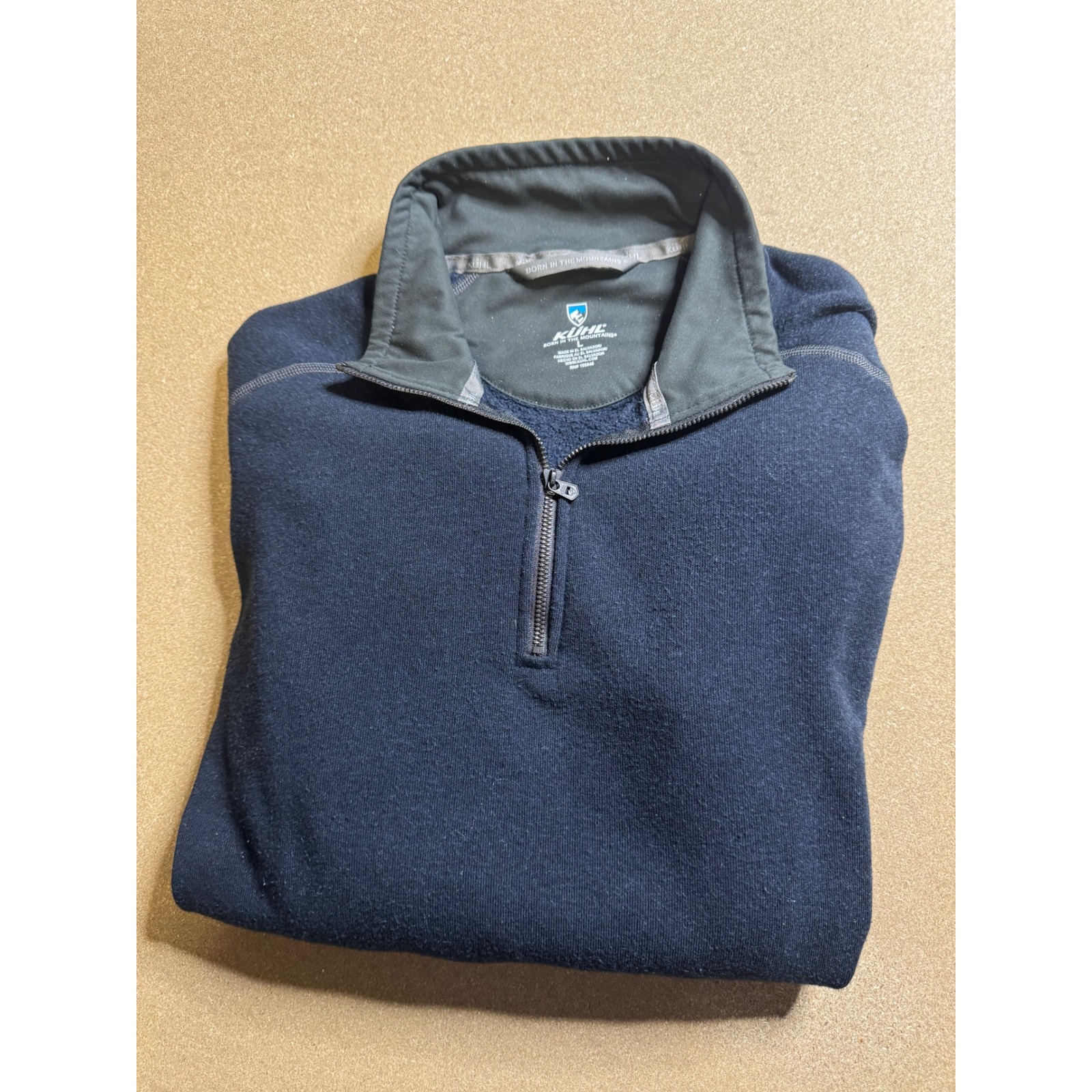 Kuhl Mens Quarter Zip Pullover Fleece Sweater Outdoor Casual Blue Gray